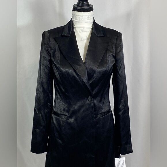 Aidan Mattox Satin Tuxedo Mini Dress size 2 - Picture 5 of 11